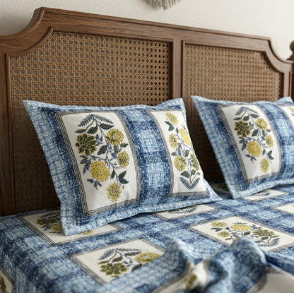 King Size 100% Cotton Double Bedsheet with 2 Pillow Covers