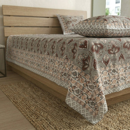 King Size 100% Cotton Double Bedsheet with 2 Pillow Covers