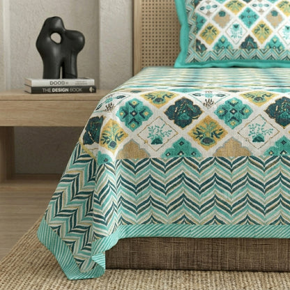 King Size 100% Cotton Double Bedsheet with 2 Pillow Covers