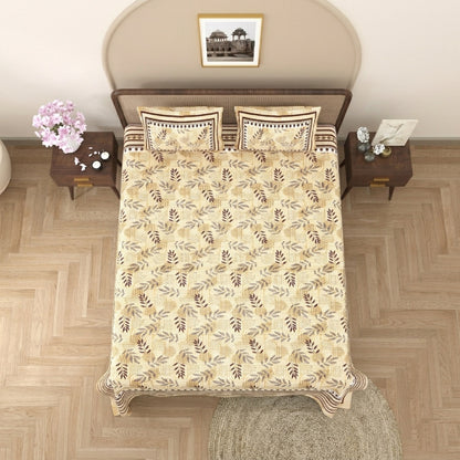 King Size 100% Cotton Double Bedsheet with 2 Pillow Covers