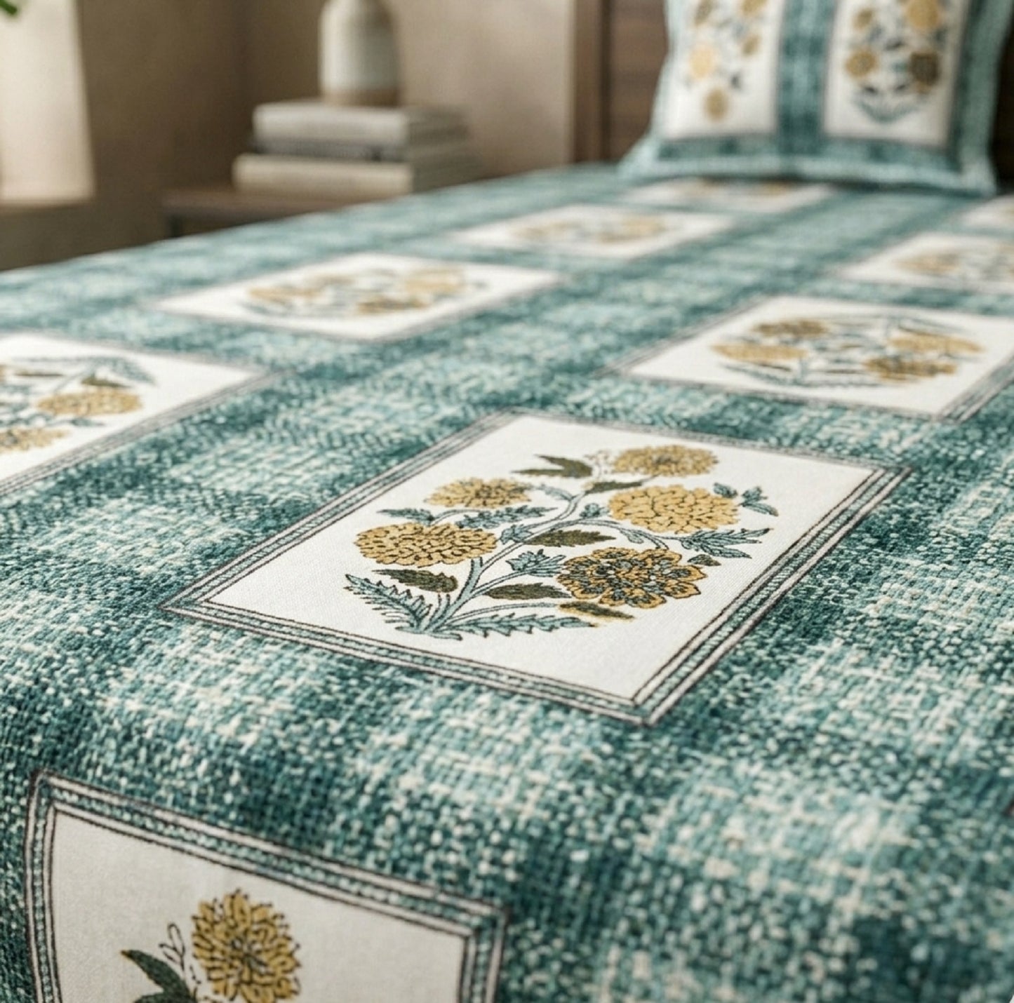 King Size 100% Cotton Double Bedsheet with 2 Pillow Covers