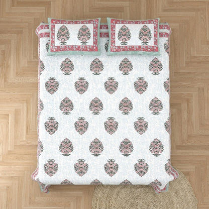 King Size 100% Cotton Double Bedsheet with 2 Pillow Covers