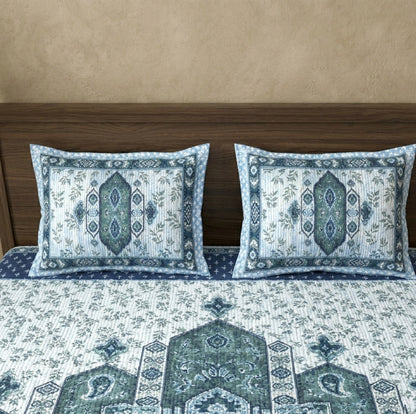 King Size 100% Cotton Double Bedsheet with 2 Pillow Covers