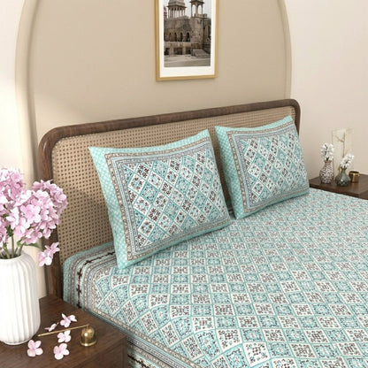 King Size 100% Cotton Double Bedsheet with 2 Pillow Covers