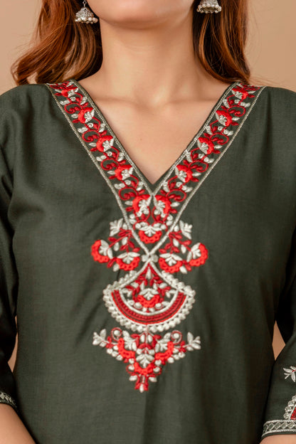 Yellow Embroidered Ethnic Top