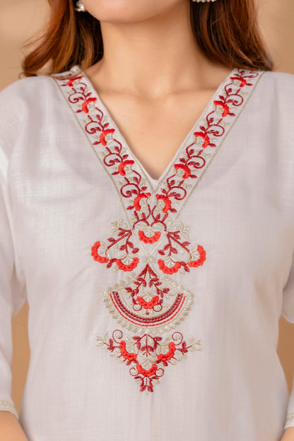 Yellow Embroidered Ethnic Top